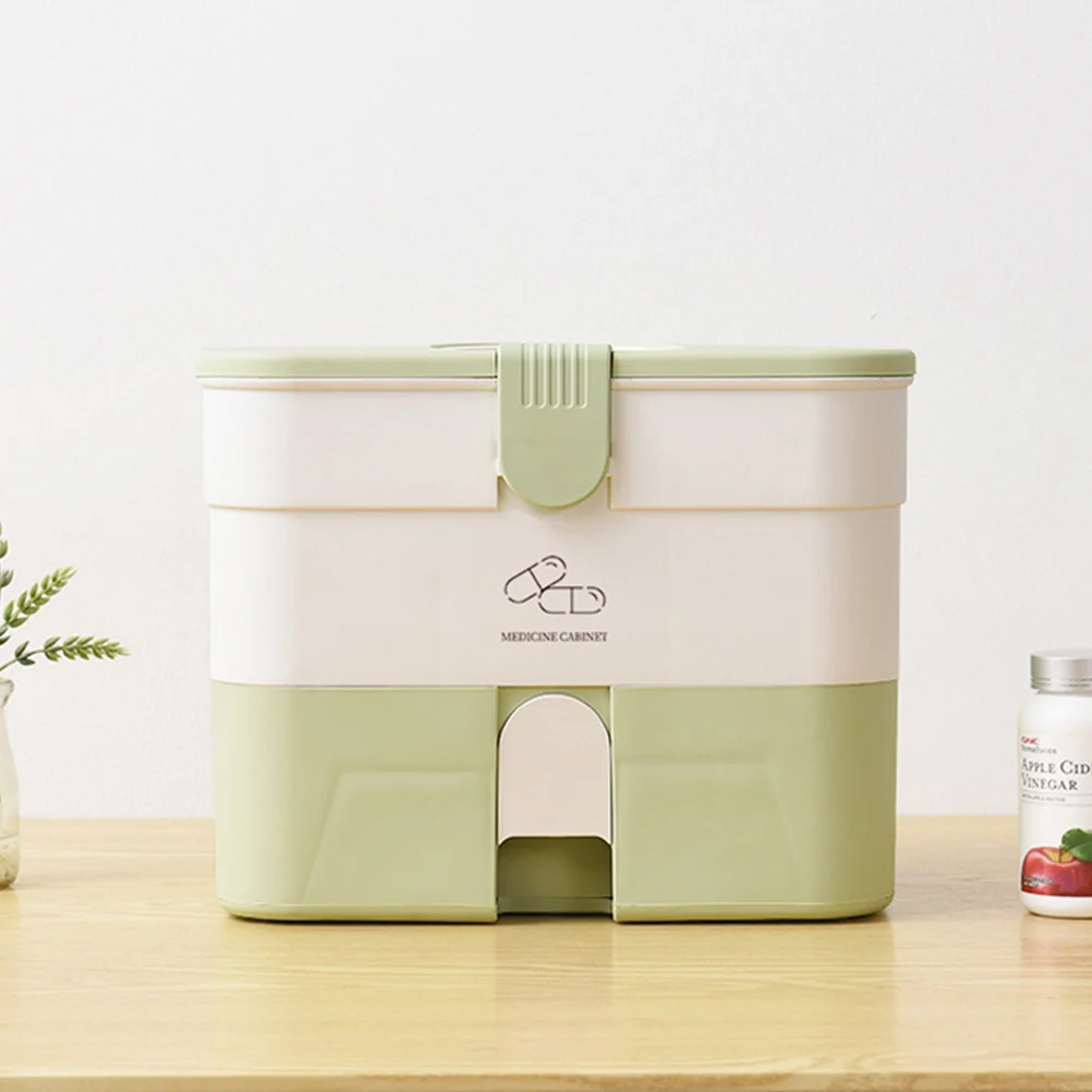 

Многослойная аптечка с выдвижным ящиком, большой аптечка, прочный материал ПП, портативный медицинский органайзер для домашнего офиса