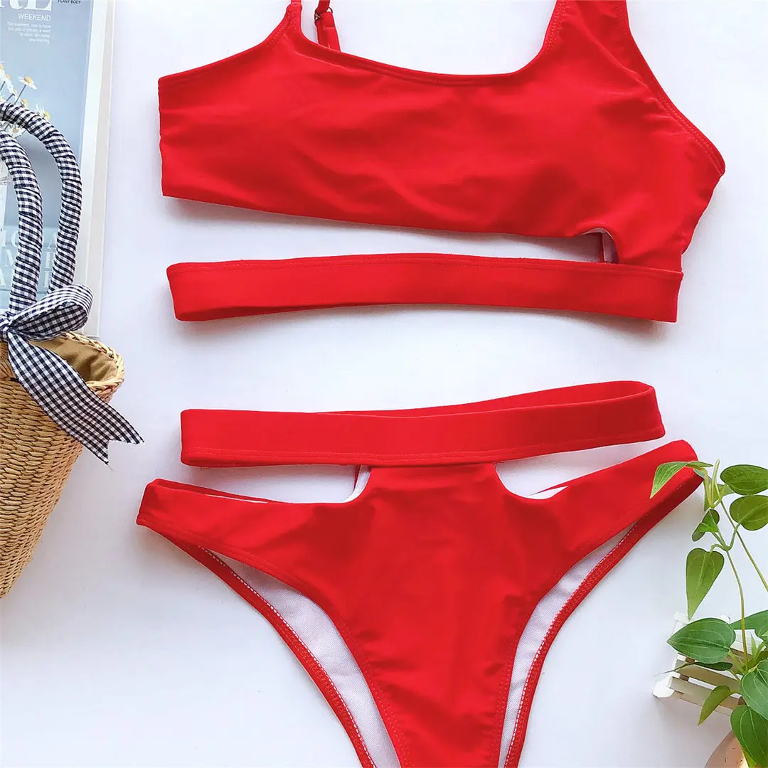 Neuer asymmetrischer High-Waist-Bikini 2026 Damen-Badeanzug zweiteiliger Bikini-Set Badebekleidung Badeanzug für Damen V2200 – Detail 10