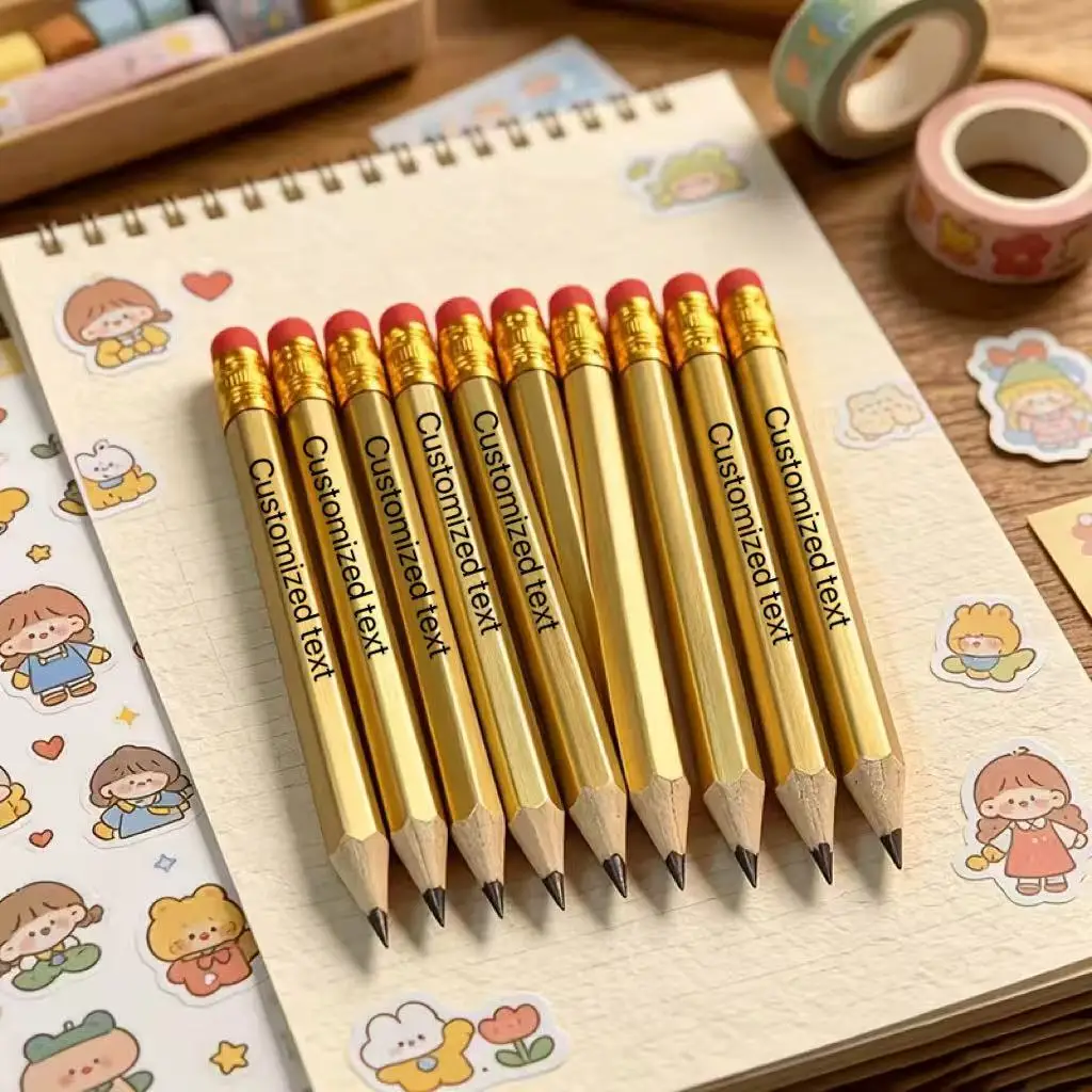 50 pieces, 110 customizable short pencils 3.94inch, customizable for advertising, holidays, weddings, student rewards, fun gifts, student pencils available in multiple colors