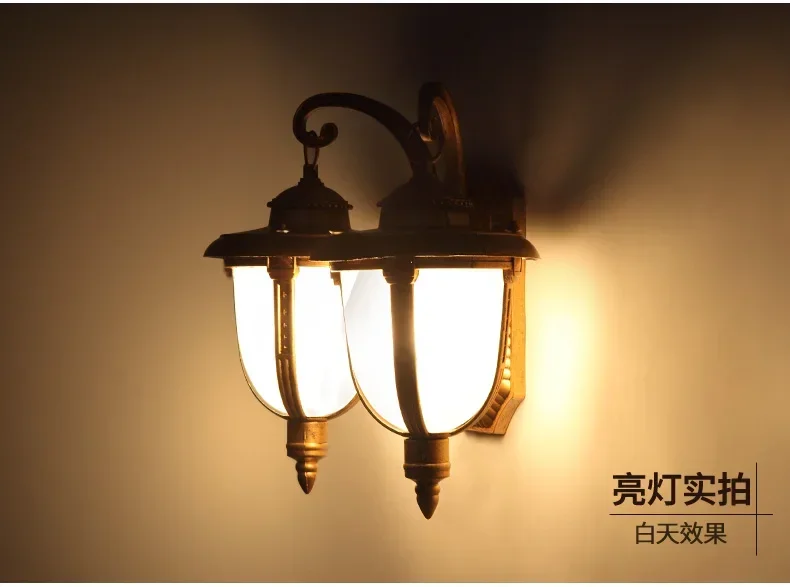 

European double outdoor waterproof courtyard door balcony corridor led corridor wall outdoor lamp antique wall lamp