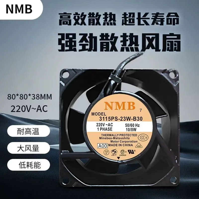 for Japan NMB 8CM AC Fan High Temperature 8038 220V 10/8W 3115PS-23W-B30