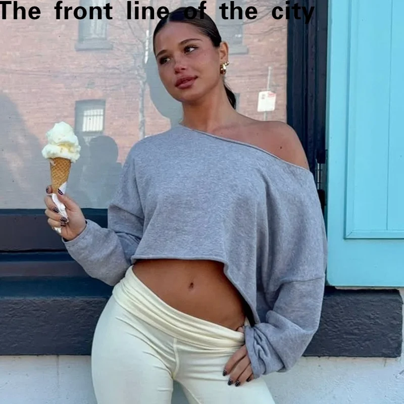 

Сексуальная кружевная облегающая футболка с подвесным бедром Dr European Sle Pure Color oulder Long Sve для женщин, осенний сезон, низкая круглая...