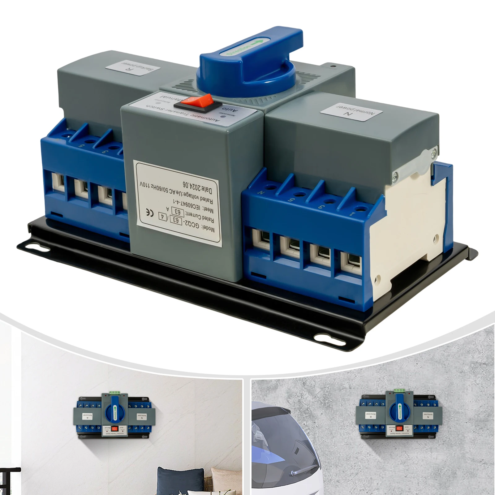 63A 4P Interruttore di trasferimento manuale automatico ATS 220V Commutatore di doppia alimentazione per generatore Home Office Alimentatore di emergenza