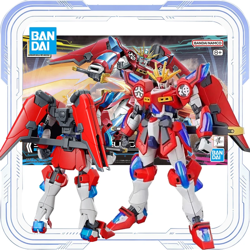 En stock, Bandai Original HG1/144 SHIN BURNING GUNDAM, modelo de ensamblaje de traje móvil genuino, figura de acción de anime, juguetes coleccionables para hombres.