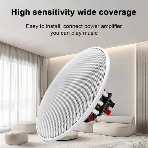 Imagen 2 del producto Altavoz de techo de alta fidelidad de 5 pulgadas perfecto para oficina, sala de estar, baño, altavoces pasivos, música de fondo de alta calidad de sonido