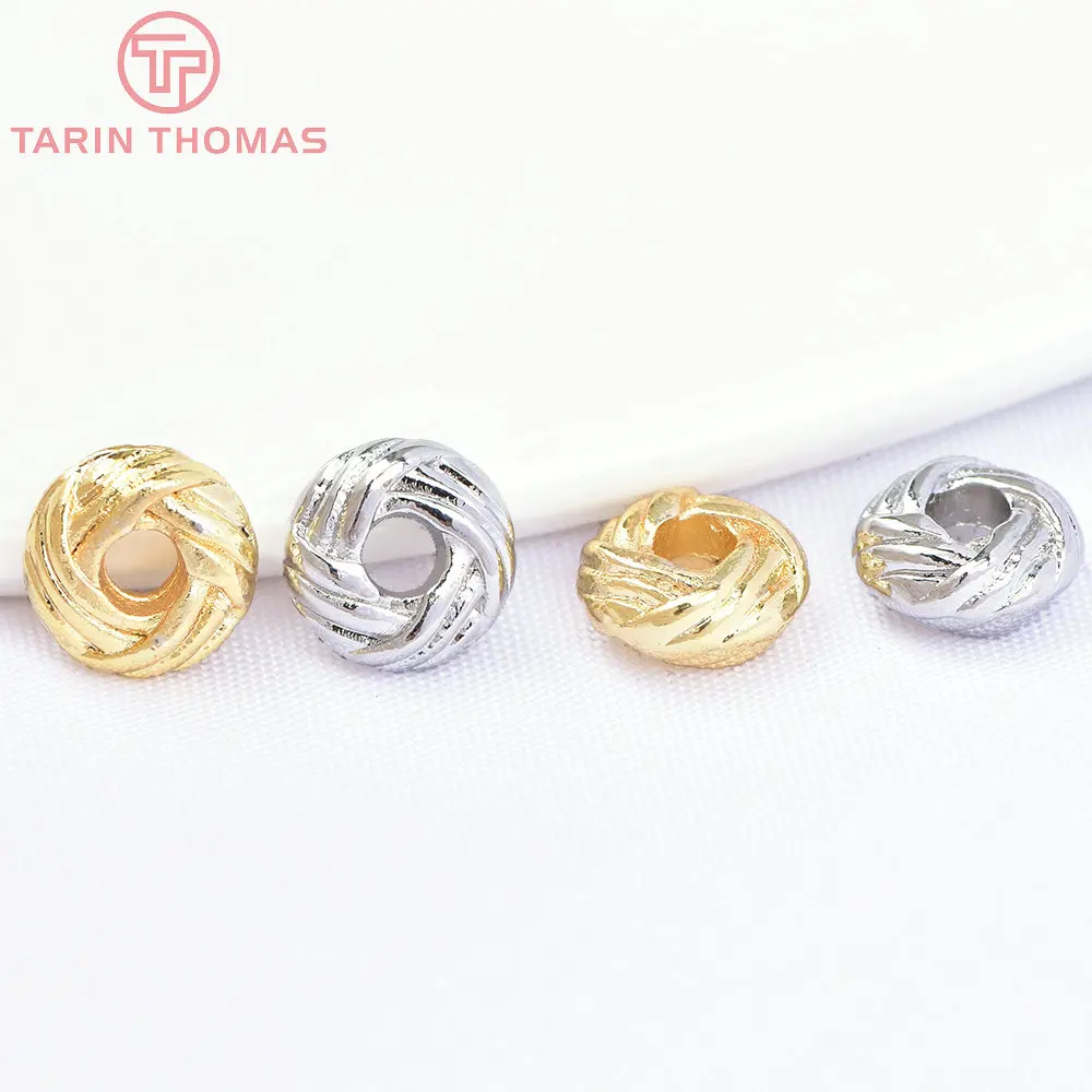 (6906) 20 قطعة 6x2.5 مللي متر 18 كيلو الذهب اللون النحاس الأناناس عقدة الحاجز الخرز جودة عالية Findings بها بنفسك النتائج مجوهرات اكسسوارات بالجملة