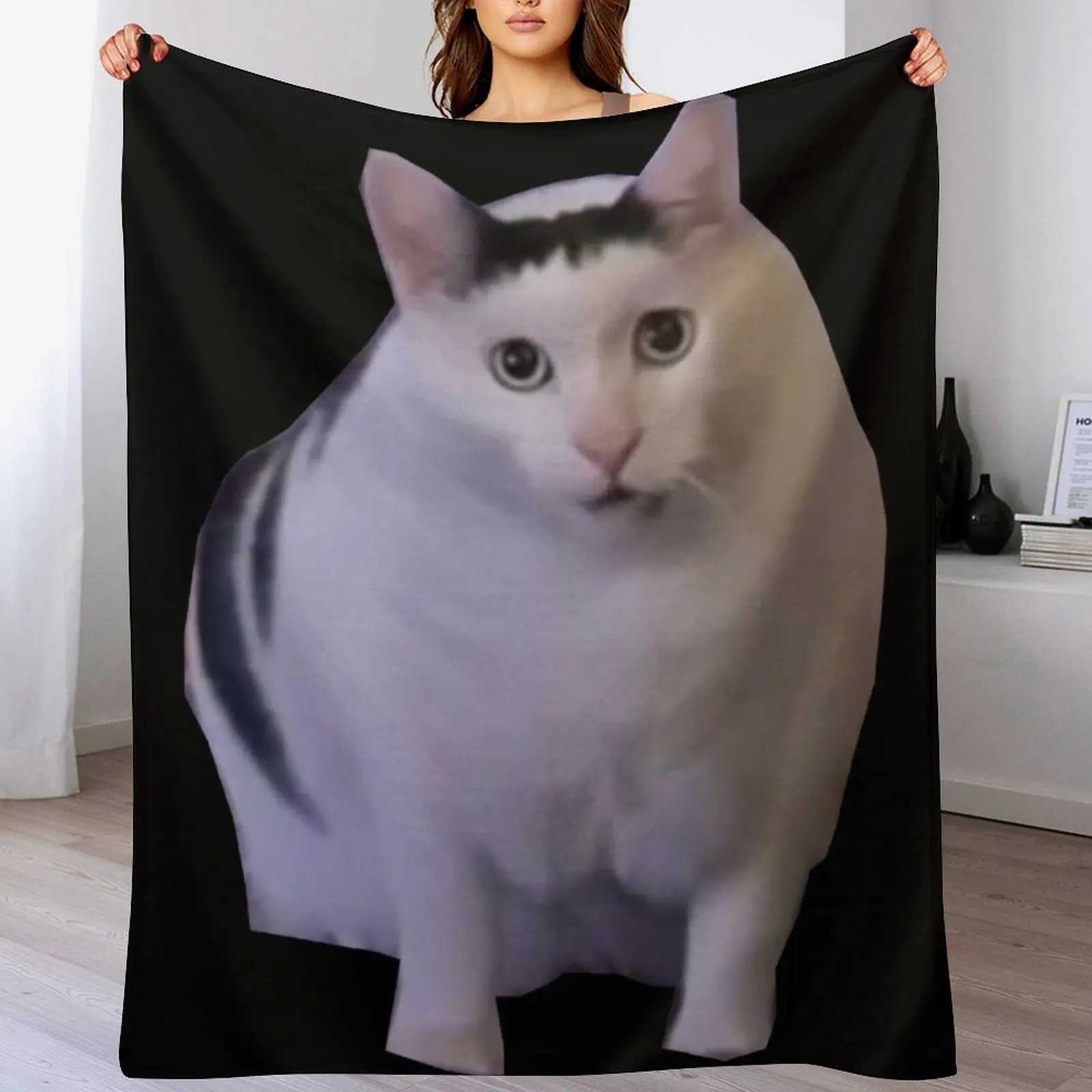 

Huh Cat Meme Throw Blanket Ultra Plush Cozy Blanket for Napping Sleeping