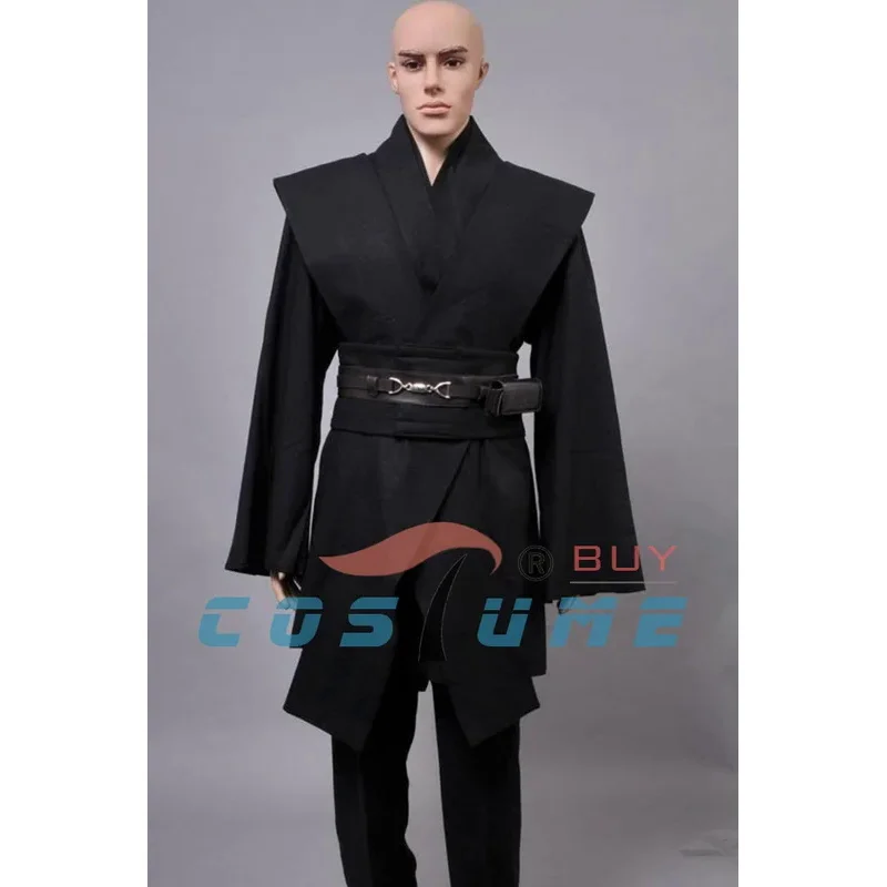 Movie Costume Anakin Cos Skywalker Cosplay Costume Halloween Outfit Black Cloak For Adult Men