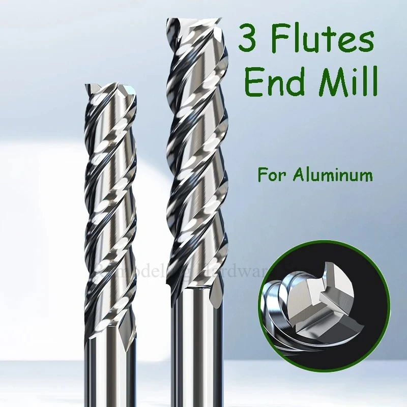 3 Flute End Milling Cutter High Speed Steel End Mill 3 4 5 6 8 10-20mm Use For Aluminum Fiberglass Plastic Wood Copper