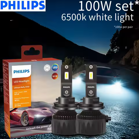 Philips Ultinon Rally 100W 3550 H7 Led Headlights High Power H4 H8 H9 H11 9005 HB3 9006 HB4 9012 HIR2 Auto Lamp Fog Lights 6500K