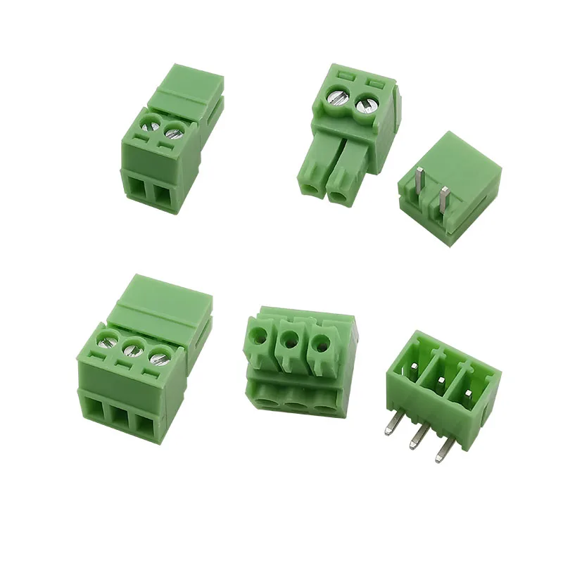 10Pair PCB Screw Terminal Block Connector 3.5mm Pitch 2/3/4/5/6/7/8/9/10P/12 Pins Header Plug Socket Right Angle Screw Terminals