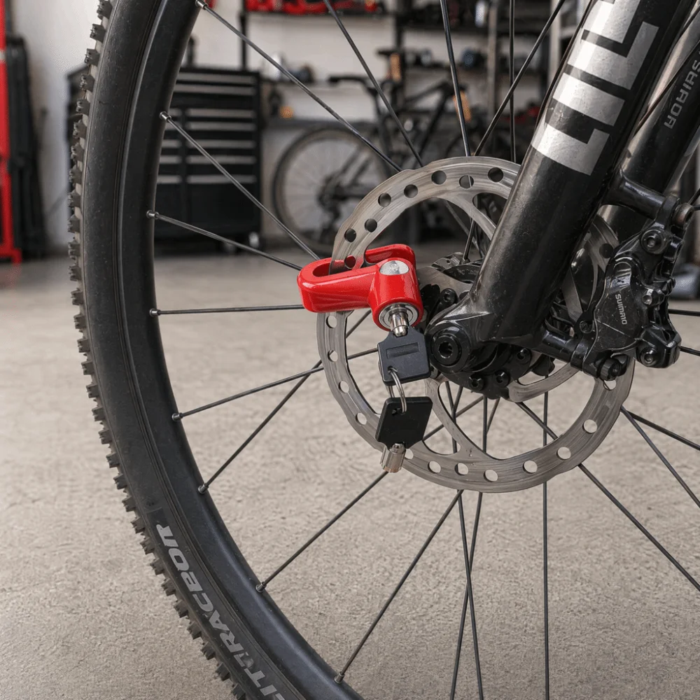 Portable Steel Wire Bicycle Disc Brake Lock Mini Size Key Lock Anti Theft Lock Security with Bracket Bike Lock Mountain Bike