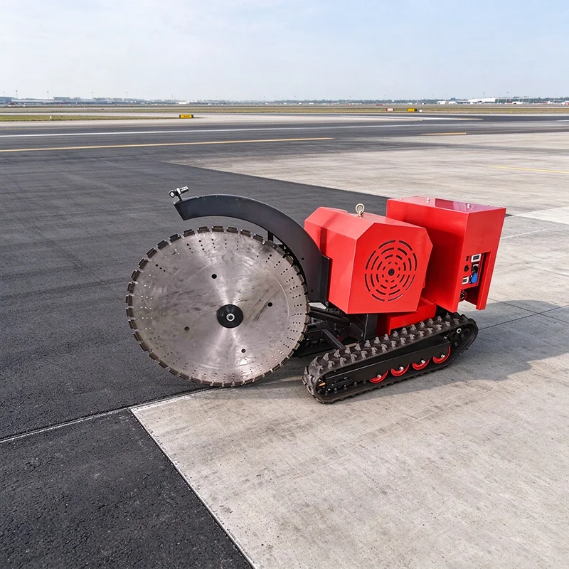 2‑in‑1 Crawler‑Track Electric Diamond Wire Saw Road Cutter Self‑Moving Concrete Cutting Demolition Tool