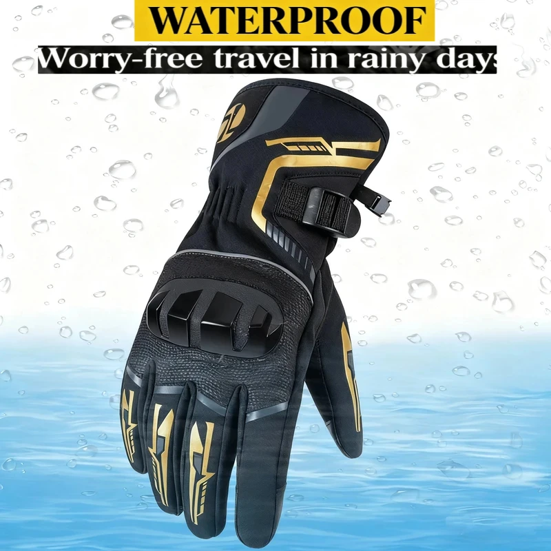 Winter Coldproof Riding Equipment Thermal Windproof Waterproof Gloves Resistant Fleece Lined Motorcycle Glove For Men Women