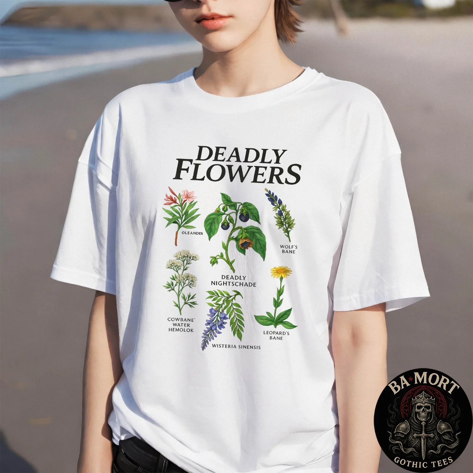 

Gothic Botanical Poisonous Plants T-Shirt for Men Women