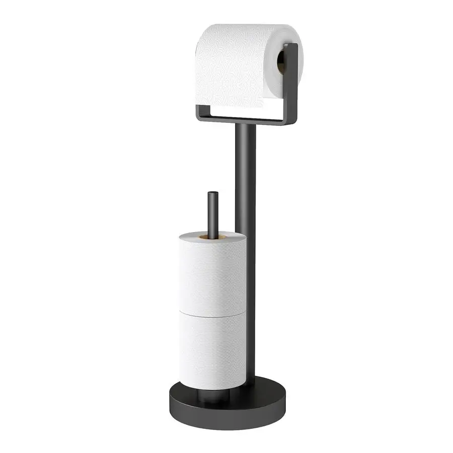 

Напольный держатель для туалетной бумаги с подставкой для хранения, утяжеленный, для 3 рулонов, матовый