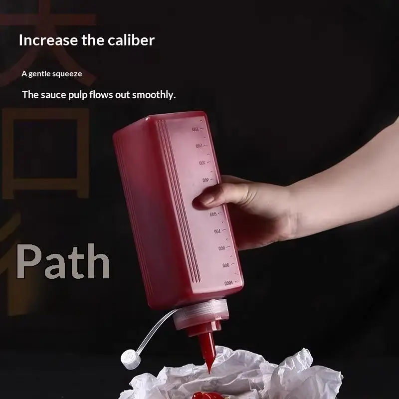 Hot Large Mouth 600/800/1000ML Squeeze Sauce Bottle Condiment Dispenser Dustproof Kitchen Seasoning Salad Sauce Olive Oil Bottle