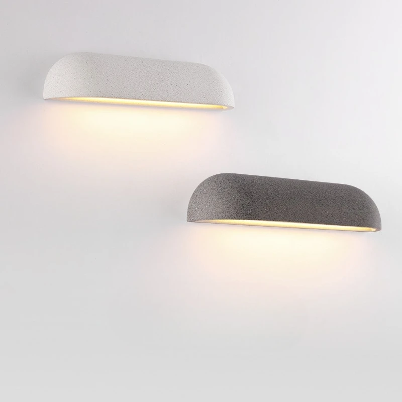 

IP65 LED Wall Lamp Outdoor Balcony Porch Concrete Wall Lamp Japanese Garden Light Stone Travertine Hotel Shop Decoration Lights