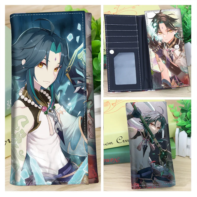 Anime Long Wallet Genshin Impact Cosplay Shenhe Scaramouche Zhongli Xiao Tartaglia Hutao Kazuha Paimon Leather Clutch Purse Gift view 3