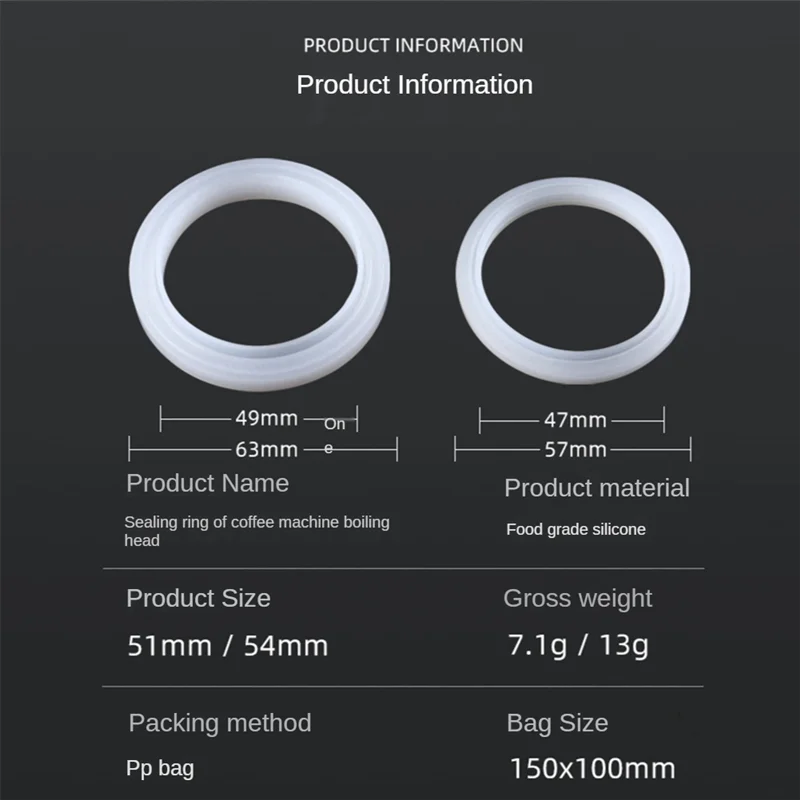 Coffee Maker Silicone Brew Head Gasket Seal Ring Coffee Maker Machine Parts for Delonghi EC680/685/785/885/850/860