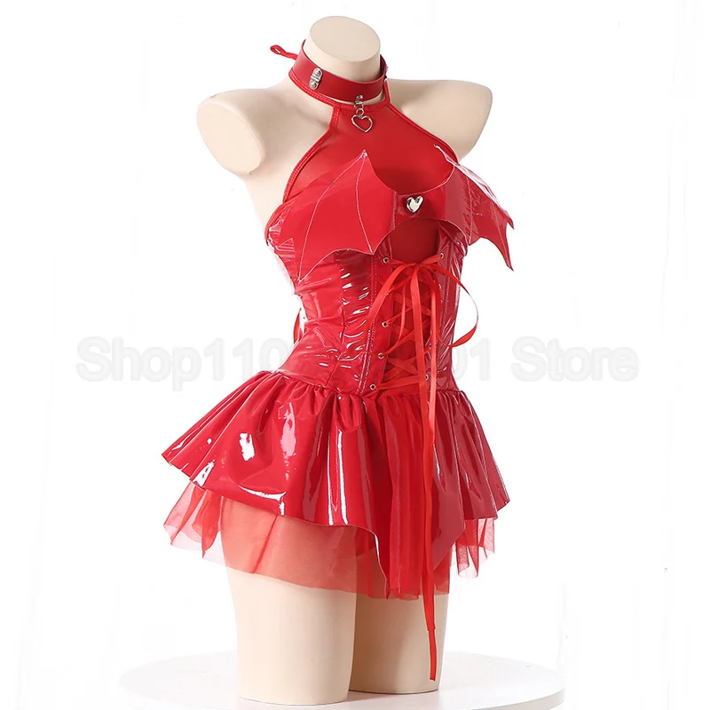 French Black Party Dress for Women Y2k Gothic Punk Sexy Sweet Luxury Slim Fit Summer Chest Wrap Mini Skirts Little Devil Outfits view 2