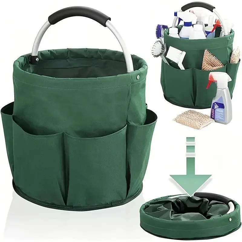 Zweierpack Tragbarer Faltbarer Picknickkorb Gartenwerkzeugkorb Outdoor-Handkorb Reise-Aufbewahrungstasche