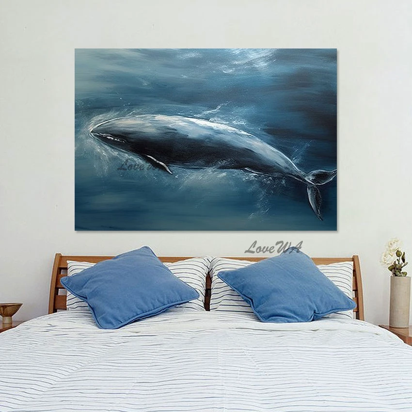 

Sea Animal Textured Picture, Large Contemporary Art, Whale Abstract Decor Oil Paintings, Canvas Frameless Wall, Latest Arrival