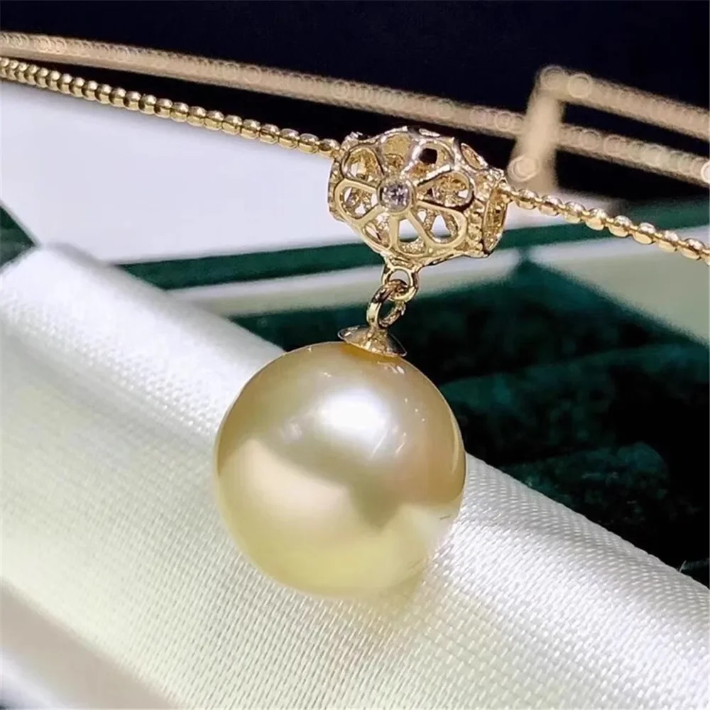 

DIY Pearl Accessories G18K Gold Pearl Pendant Empty Retro Pendant Empty Female Fit 9-12mm Oval Beads G127