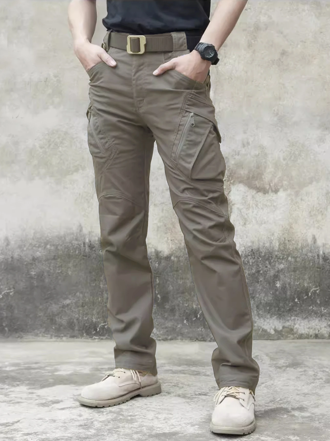 

Men's trendy functional work pants are suitable for outdoor travel, loose fit, long pants for outdoor sports, summer w