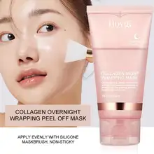 Mascarilla facial exfoliante para envolver la noche de colágeno, mascarilla de envoltura nocturna de colágeno coreano hidrata profundamente la crema de mascarilla para el