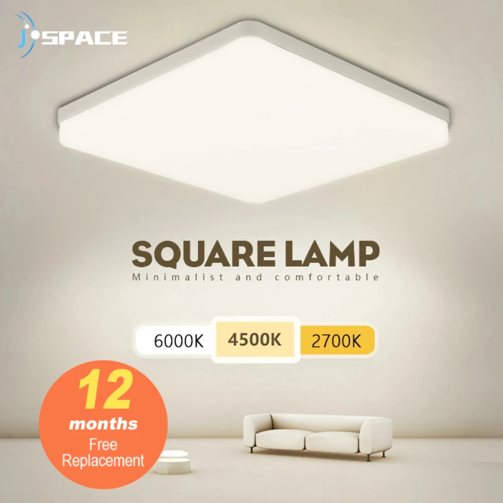 

Square LED Ceiling Lights Modern Panel Ceiling Lamps Round Indoor Lighting For Bedroom Dining Living Room Kitchen Home Lustre