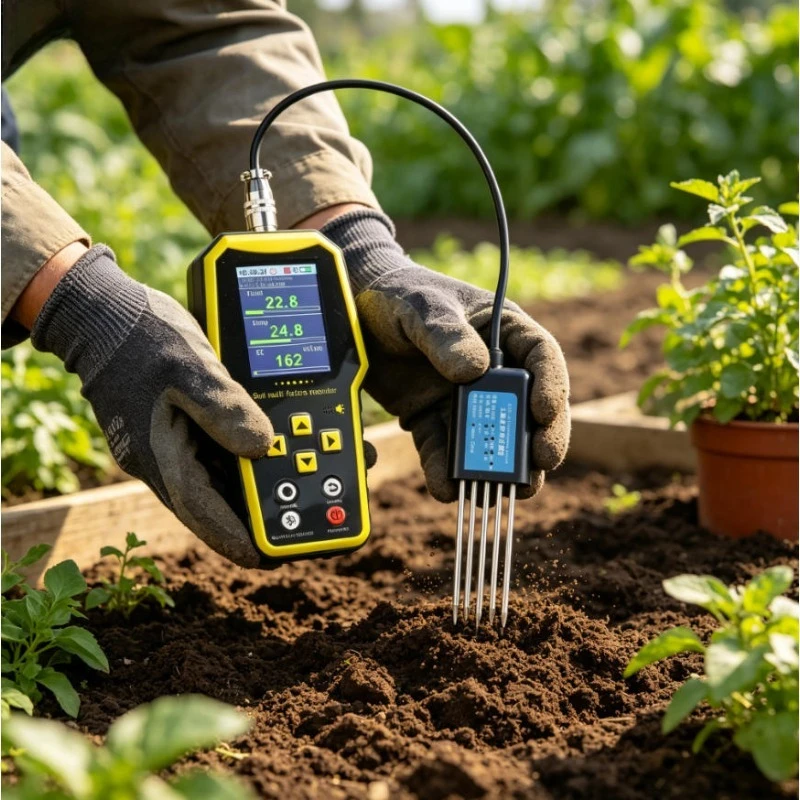 7 in 1 Portable Soil Tester Detects PH Temperature Humidity EC Salinity Soil Moisture Sensor for Garden Farm Planting