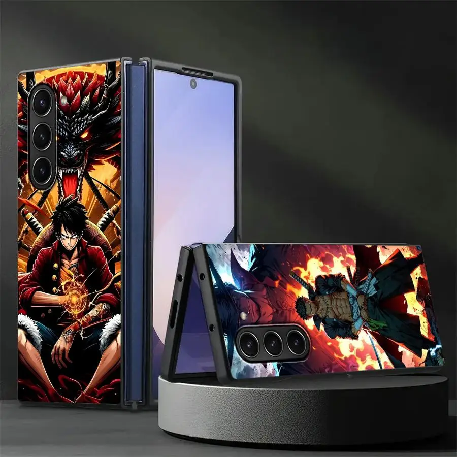 حافظة لهاتف سامسونج جالاكسي ZFold7 ZFold6 Z Fold 7 6 5 4 3 ZFold5 ZFold3 ZFold4 Hot Blooded Anime Zoro Luffy
