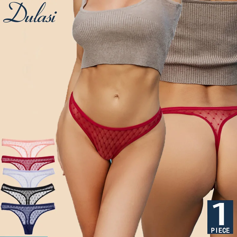 

1pcs Ladies Briefs low waist hollow sexy solid color breathable seamless cotton crotch women's lace G-string
