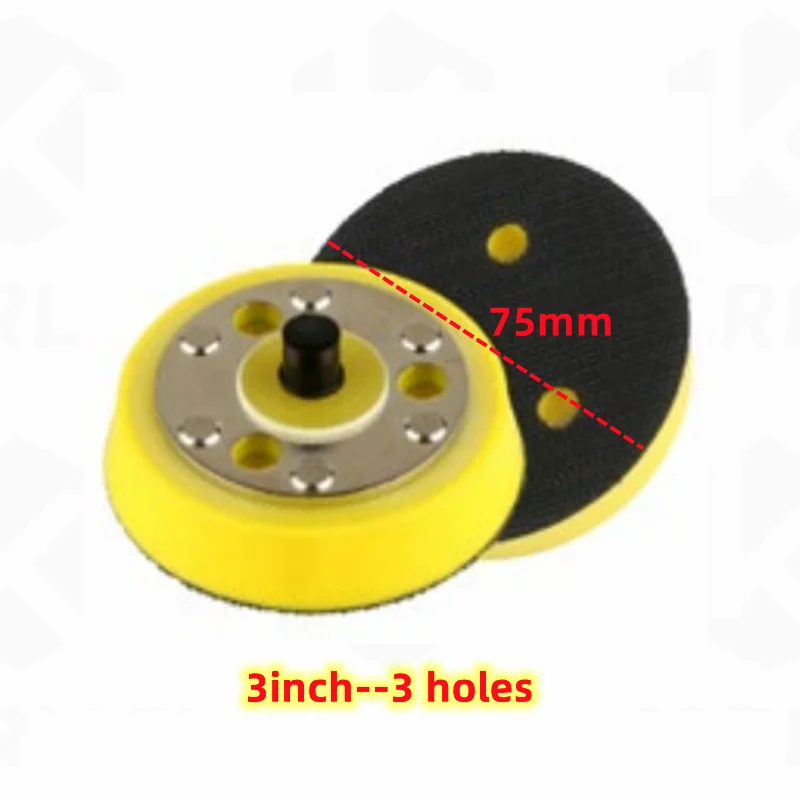 3inch 3 Holes Pneumatic Sander/Polisher Disc Sanding Backup Pad,Sandpaper Self-adhesive Hook-Loop Backed Plate Abrasive Disk Pad