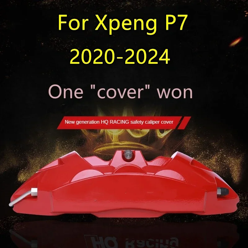 2020 2021 2022 2023 2024 For Xpeng P7 Car Brake Caliper Cover Front Rear 3D Aluminum Metal Kit Wheel Modification Decoration