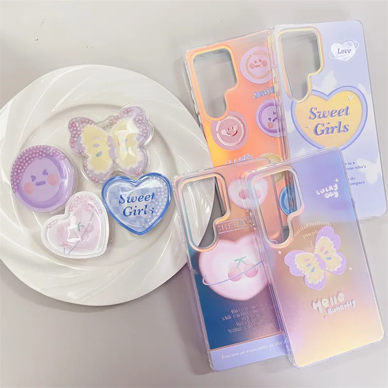 

Laser Heart Cherry Butterfly Case Samsung Galaxy S26 S25 S24 S23 Ultra S26U S24+ S25+ S26 Plus Protective Case