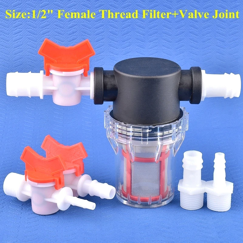 

Garden Irrigation Filter 1/2'' To 4~20mm Aquarium Fish Tank Pagoda Valve Connector Water Pump Hose Joint 10~200 Mesh Strainer