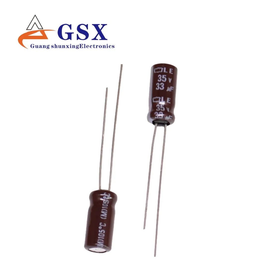 

33UF 35V imported aluminum electrolytic capacitor 35v33uf 5 * 11 Japanese Black Diamond LE high-frequency long life