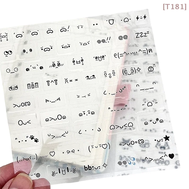 

[E] Steve Random 2pcs Cute PET Transparent Emoticon Stickers Journal Decorative Stickers