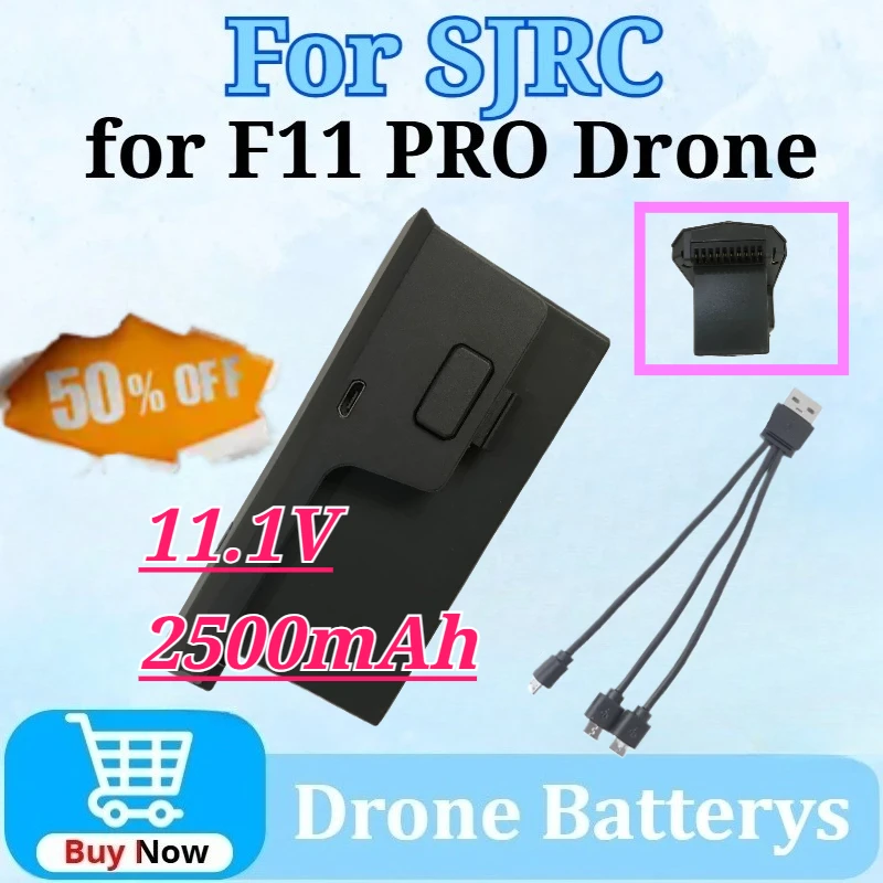 

11.1V 2500mAh Lipo Battery for SJRC F11 4K PRO/F11 Drone RC Quadcopter Spare Parts Dron Charging Accessories