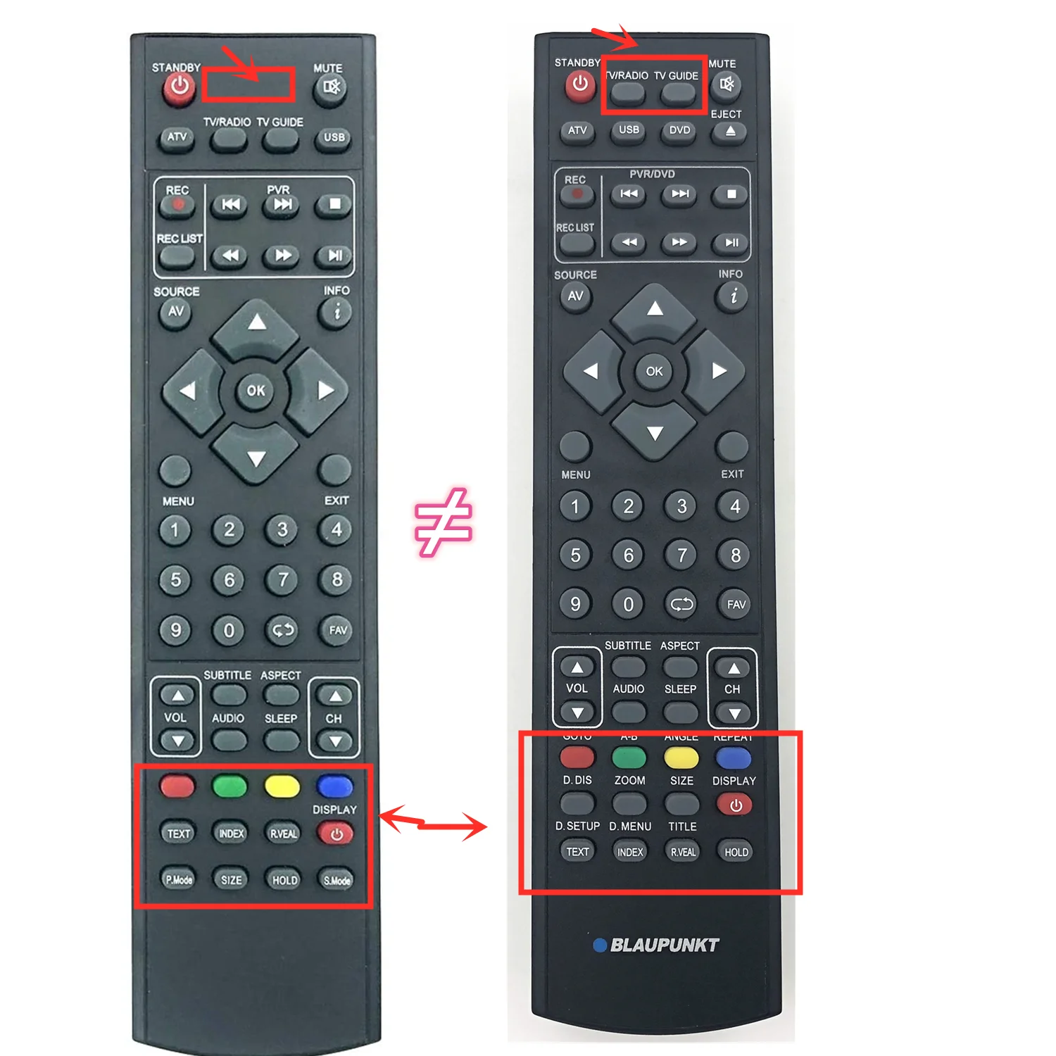 Remote control UMC RMU/RMC/0009, XMU/RMC/0019, XMU/RMC/0028 For Blaupunkt,TECHNIKA,VISION Plus LCD TV with Freeview & DVD Player