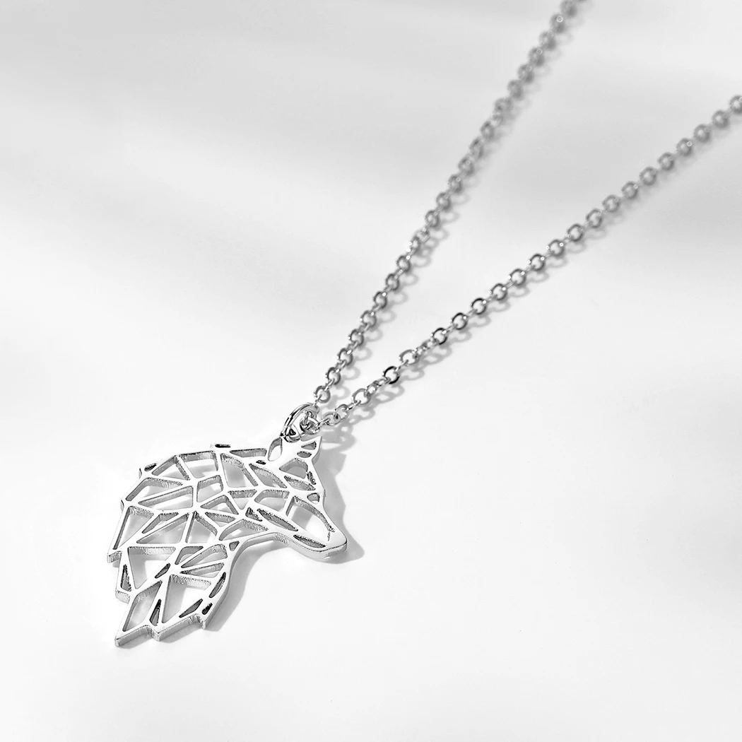 كينيتيال الذئب قلادة للرجال النساء الفولاذ المقاوم للصدأ القلائد موضة الحيوان الذكور قلادة مجوهرات بسيطة هدايا الصبي #6