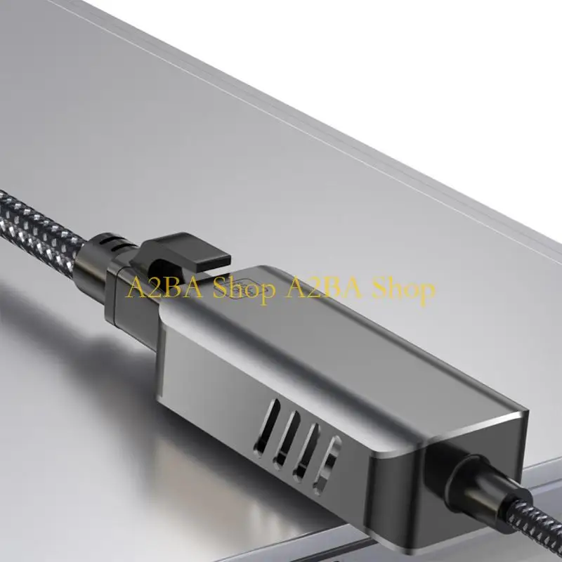 A2BA Type C to RJ45 Internet Access Unit with LED Lights, Aluminum Shell and Cable Tail for Office, Dorm and Travel Use