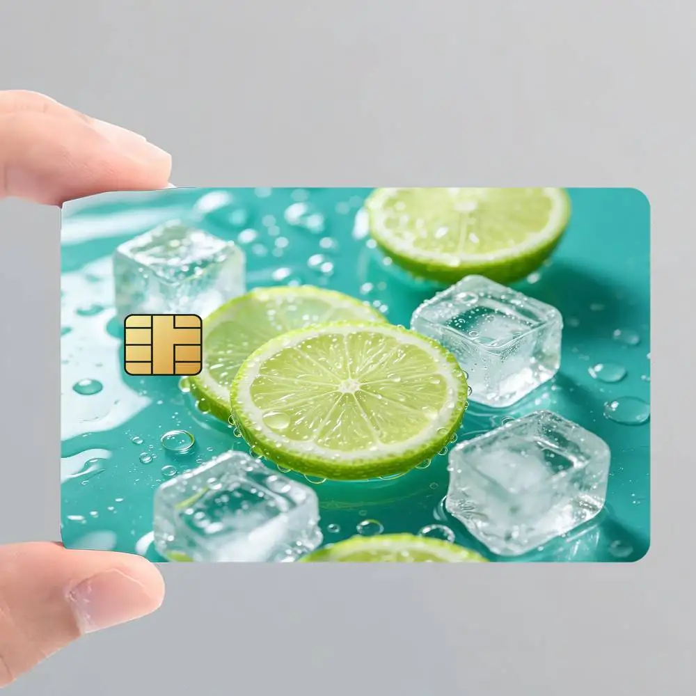 Lemon Sea Salt Cartoon Card Stickers for Bank Access Protective Waterproof Film Cover Sticker Surprise Gift