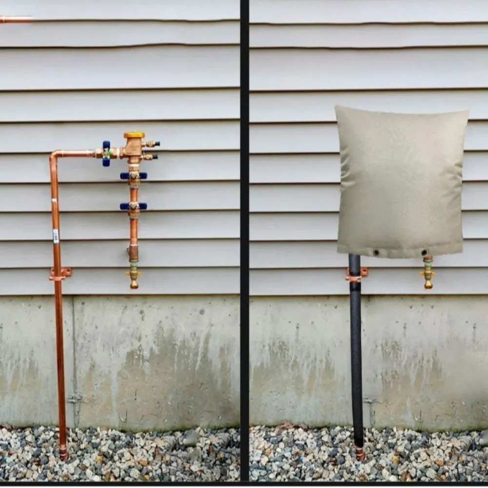 Backflow Preventer Insulation Cover With Secure Hook And Loops Fastening For Irrigation And Sprinkler Pump Protection
