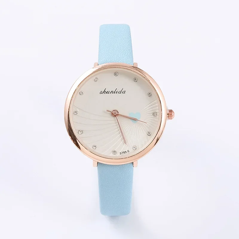 Relojes de pulsera de cuarzo con corazón de amor para mujer, relojes de pulsera elegantes para estudiantes, reloj de cuarzo Simple y versátil