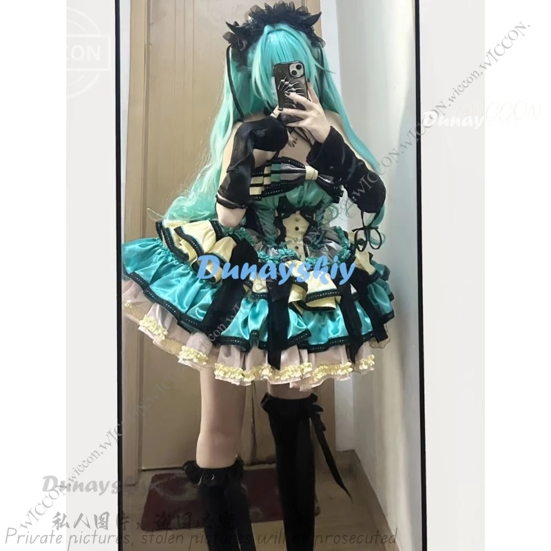 PJSK 애니메이션 코스프레 할로윈 코스튬 파티 가발, 공주 카와이 멋진 코믹콘 팬 아트 프로젝트, 세카이 다채로운 무대 미쿠 로리타