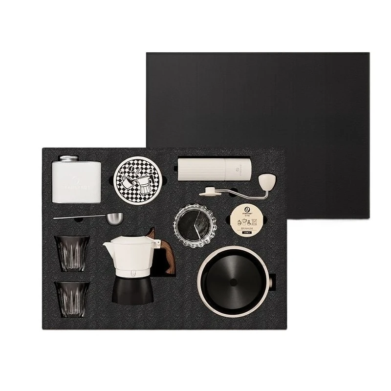 

Pot Double Valve Set Gift Box Espresso Electromechanical Hot Brewing Coffee Pot 2 Utensils Gift
