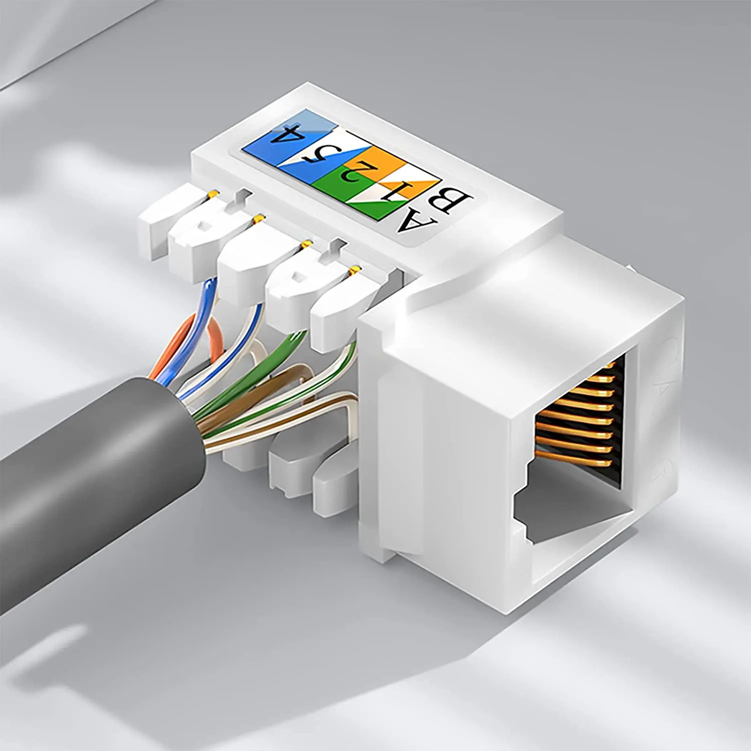 ZoeRax 6PCS Cat5e Cat6 Keystone Jack, RJ45 Keystone Jack Network Coupler, Ethernet Wall Jack(Not compatible with Patch Panel)